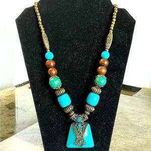 BOHEMIAN CHIC STYLE CHUNCKY BEADED NECKLACE